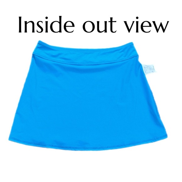 Lands' End Women's Sz 10 Mini Swim Skirt Pull On Beach Summer Vacay Blue Preppy - Picture 8 of 8